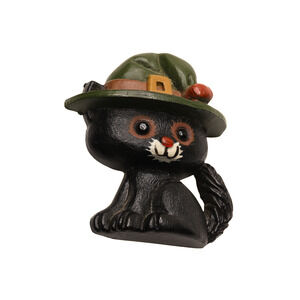 Hallmark Cards Halloween Black Cat Plastic Brooch Pin - 1.5 Inches Long